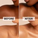 ⁦Lezero Body Shimmer Oil, Waterproof Long Lasting Moisturizing Body Luminizer Glow For Face, Liquid Illuminator Highlighter 1oz/Jars, Makeup Brush Include (Glistening Bronze #03)⁩ - الصورة ⁦5⁩