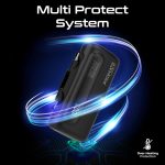 ⁦Promate Mini Power Bank, 5000mAh with 20W USB-C™ In/Out Foldable Connector, 12W Lightning Foldable Connector, LED Display, PowerUp-Duo (Black)⁩ - الصورة ⁦6⁩