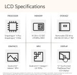 ⁦Microsoft Surface Pro (11th Edition - 2024), Copilot+PC, 2 in 1, 13"LCD upto 120Hz Display, Snapdragon X Plus, Qualcomm Hexagon with 45 TOPS NPU, Qualcomm Adreno GPU, 16GB RAM, 256GB SSD, Platinum⁩ - الصورة ⁦11⁩