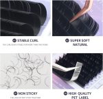 ⁦16 Rows Volume Classic Eyelash Extension 0.05 D Curl 10mm Matte Black Individual False Eye Lashes Extension Salon Use Natural Soft Fake Eyelashes Supplies (0.05 D, 10mm)⁩ - الصورة ⁦3⁩