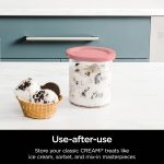 ⁦Ninja XSKPNTLTD2 CREAMi Deluxe Pints and Lids 2 Pack, Compatible with NC500 Series Ninja Creami Deluxe ice Cream Makers, BPA-Free & Dishwasher Safe, Coral & Yellow Lids⁩ - الصورة ⁦4⁩