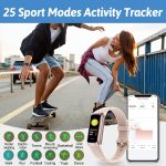 ⁦Smart Activity Tracke with1.1' Slim-thin Fitness Band, Fitness Tracker with Blood Oxygen Heart Rate & Sleep Monitor, 25+ Sport Modes with Step Count for Women&Men, IP67 Waterproof for Andorid iOS Pink⁩ - الصورة ⁦6⁩