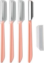 ⁦pengxiaomei 4 Pcs Eyebrow Razors Shaper Shavers, Face Razors for Women and Men, Facial Hair Removers Trimmer Shaving Grooming Dermaplanning Tool⁩ - الصورة ⁦6⁩