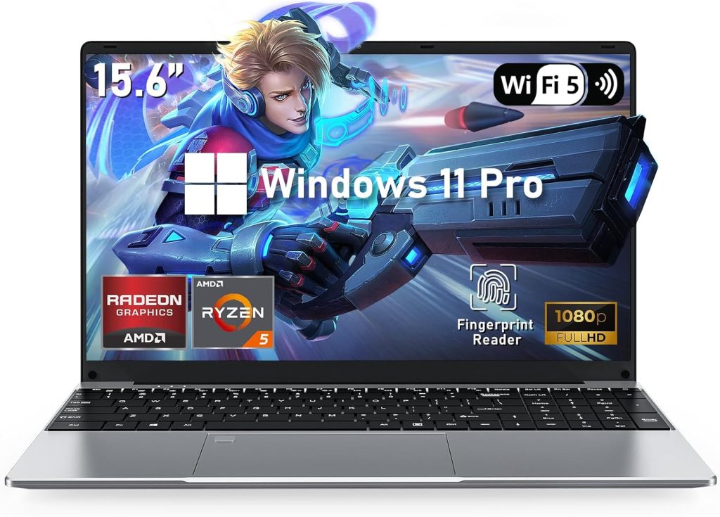 NAIKLULU Gaming Laptop,15.6 Inch Laptop Computer,32GB RAM 1TB SSD,AMD Ryzen 5 7430U 6C/12T Processor(up to 4.3Ghz),AMD Radeon Graphics,15.6”FHD 1920 * 1080 Display,WiFi 5,BT5.0,Backlit Keyboard