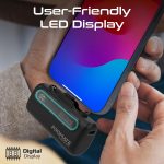 ⁦Promate Mini Power Bank, 5000mAh with 20W USB-C™ In/Out Foldable Connector, 12W Lightning Foldable Connector, LED Display, PowerUp-Duo (Black)⁩ - الصورة ⁦7⁩