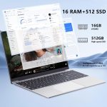 ⁦15.6 Inch Laptop, N95 Processor (Up to 3.4 GHz) Gaming Laptop 1920 x 1080 FHD IPS Screen, Laptops Computer 16 GB DDR4 512 GB SSD,180° Open Angle,Fingerprint Unlock Backlit Keyboard, WiFi 5, Webcam⁩ - الصورة ⁦4⁩