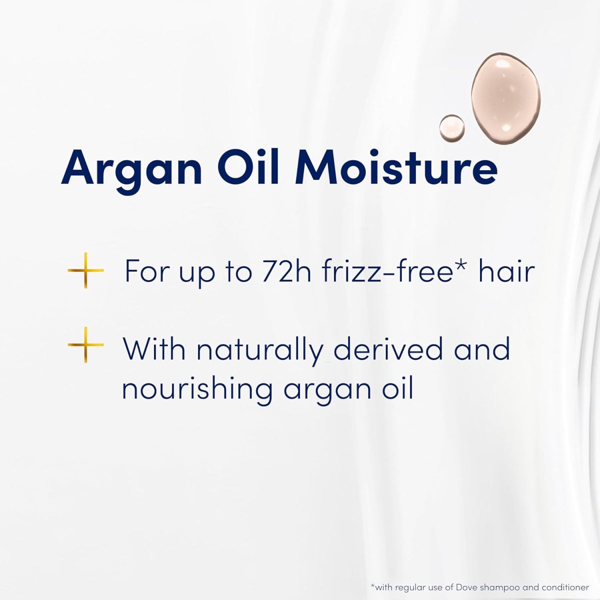 ⁦Dove Shampoo hydrates dry hair, leaving it soft and frizz-free for up to 72 hours, Argan Oil Moisture, no dyes, parabens or sulfates, 400ml⁩ - الصورة ⁦8⁩
