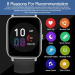 ⁦Smart Watch for Men Women, Step Counter Watch with Heart/Sleep Tracking,1.85" Full Touch Screen Smartwatch,Fitness Tracker with Blood Oxygen/Blood Pressure Detection,Compatible Android/iOS (Black)⁩ - الصورة ⁦2⁩