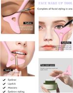 ⁦KASTWAVE Eyeliner Stencils Wing Tips, Cat Eyeliner Stencil Molds Pads Silicone Eyeliner Aid Marscara Drawing Aid, Face Cream, Easy Makeup Tool, Resusable Eyeliner Applicator Tool (Pink)⁩ - الصورة ⁦4⁩