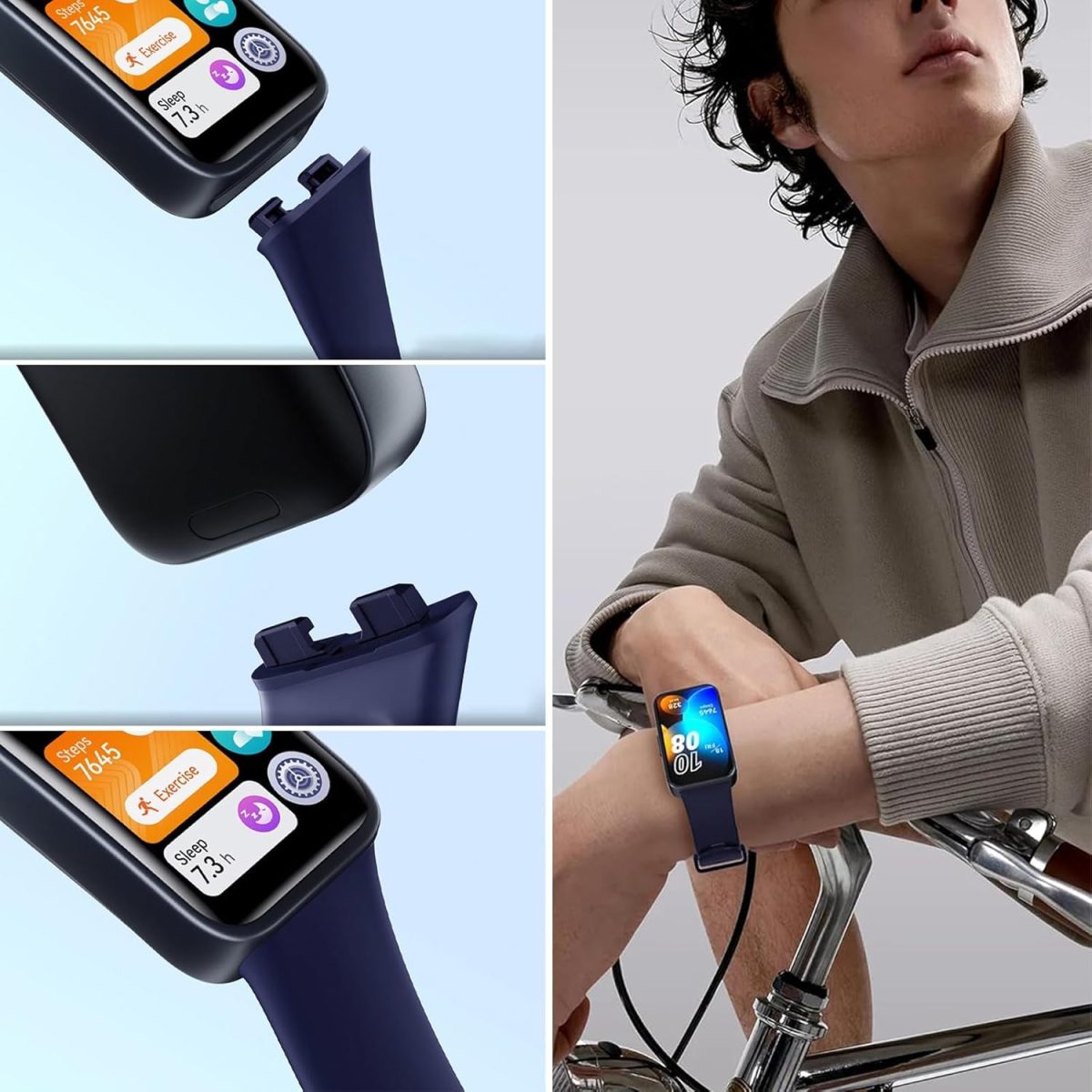 ⁦4Pcs Silicone Strap for Huawei Band 8 Replacement Belt Watchband for Huawei Band 8 WristBand Bracelet⁩ - الصورة ⁦8⁩