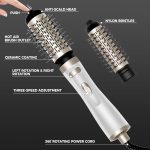 ⁦OKWRAP Rotating Hot Air Brush, Blow Dryer Brush Rotating with 2 Attachments for Drying, Smoothing, Shaping and Volume, Round Blow Dryer Brush, Rotating Warm Air Brush for Fine Hair Helps Dabe⁩ - الصورة ⁦7⁩