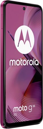 ⁦Motorola Moto G55 Dual-SIM 256GB ROM + 8GB RAM (GSM Only | No CDMA) Factory Unlocked 5G Smartphone (Twilight Purple) - International Version⁩ - الصورة ⁦2⁩