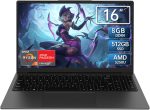 16 Inch Laptop Computer - AMD Ryzen 3 3250U Processor (2C/4T, up to 3.5GHz), 1920×1200 FHD IPS Display, 8GB RAM 512GB SSD, Fingerprint,Backlit Keyboard,1MP Webcam, Type-C, Laptops for Business Student