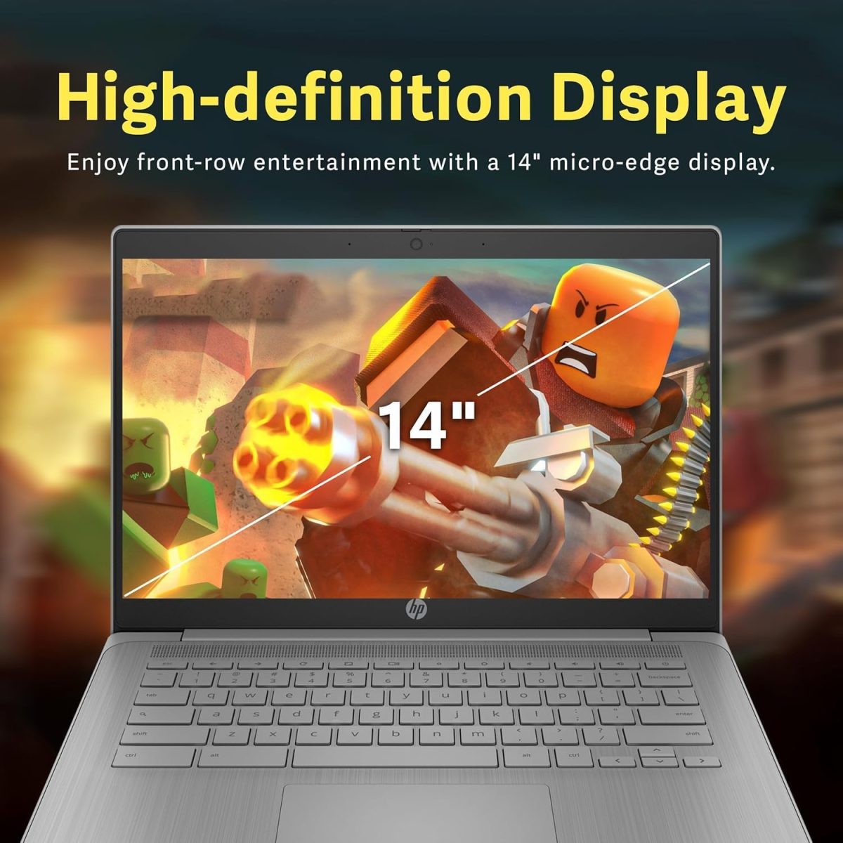 ⁦HP Chromebook 14" HD Flagship Laptop for Student Business, Quad-Core Celeron N4120 Processor, 4GB RAM, 192GB Storage (64GB eMMC + 128GB Card), Webcam, WiFi, Long Battery, Chrome OS+HubxcelAccessory⁩ - الصورة ⁦7⁩