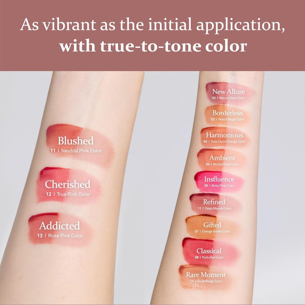 ⁦hince Mood Enhancer Water Liquid Glow - Non-Sticky & Waterproof Lip Stain for Women - Long Wearing Lip Gloss for Natural and Glass Glow - Moisturizing Liquid Makeup, 0.16 fl.oz. (RARE MOMENT)⁩ - الصورة ⁦6⁩