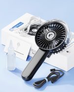 ⁦SWEETFULL Portable Misting Fan - 180 Foldable Handheld Personal Fan with Mist Spray, 3 Speeds, 30ml Water Tank, USB Rechargeable for Travel, Outdoors, Makeup, Camping, Home, and Office Use⁩ - الصورة ⁦7⁩