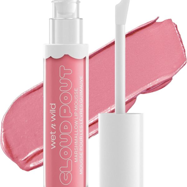 wet n wild Markwins, Cloud Pout Marshmallow Lip Mousse, Matte Liquid Lipstick, Non-Drying and Long-Lasting Formula, with Argan Oil, Avocado Oil and Vitamin E, Pour Some Suga On Me