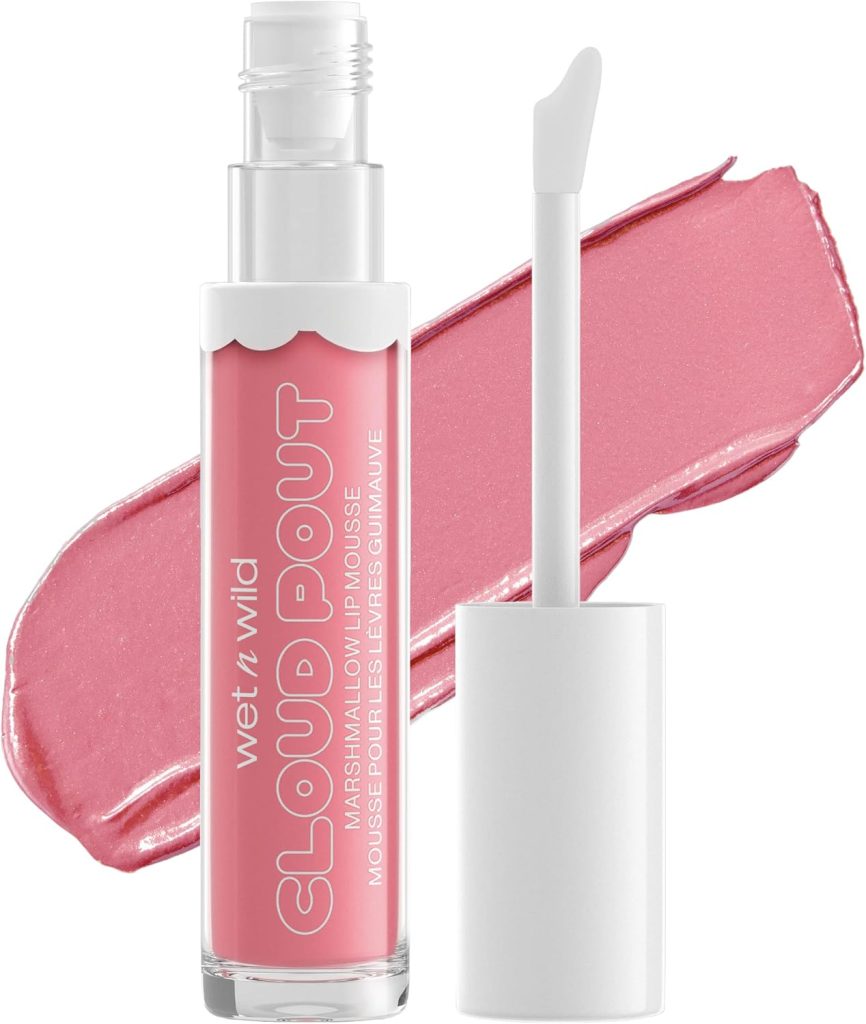 wet n wild Markwins, Cloud Pout Marshmallow Lip Mousse, Matte Liquid Lipstick, Non-Drying and Long-Lasting Formula, with Argan Oil, Avocado Oil and Vitamin E, Pour Some Suga On Me