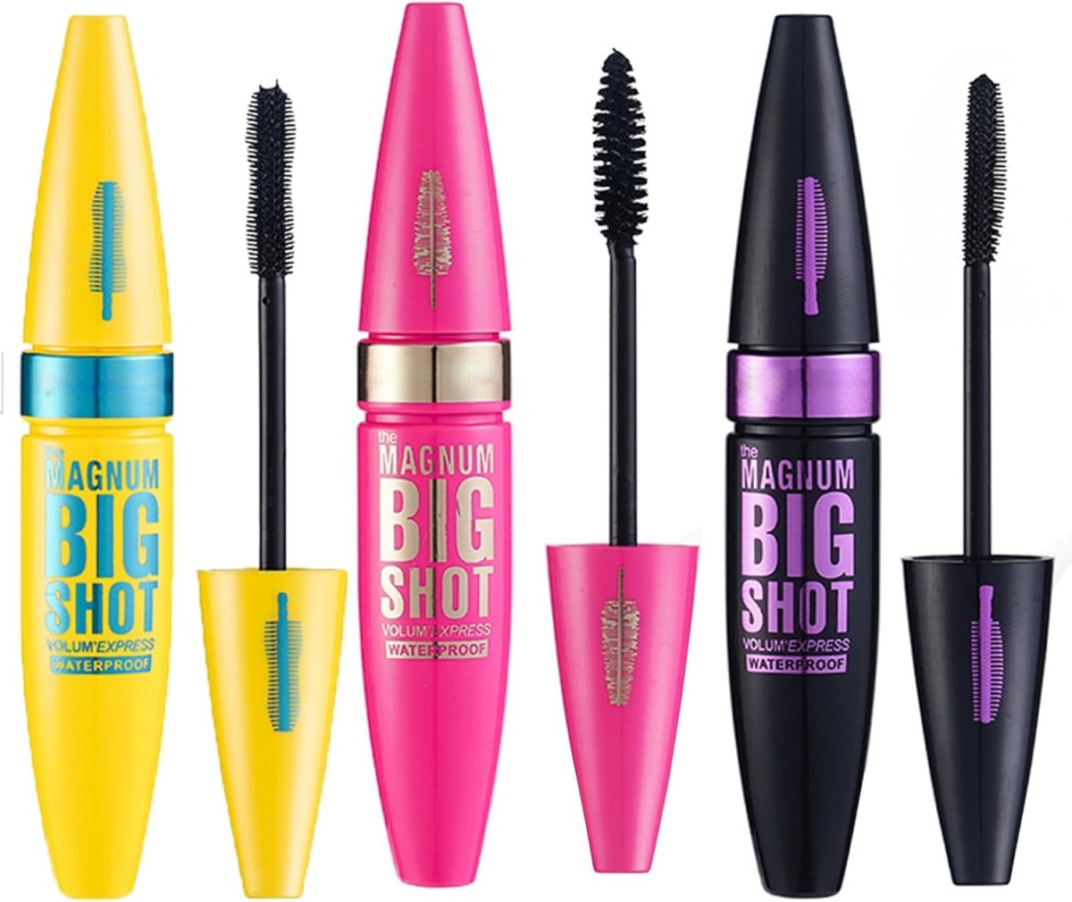 4D Silk Fiber Black Mascara - 3PCS Different Brush Heads for Volume and Length - Waterproof Extra Long Thick & Voluminous Lash - Not Blooming Curling Natural Eye Makeup 10ML