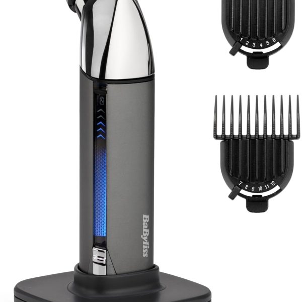 BaByliss MEN T996E Japanese Steel Beard Trimmer, Network/Rechargeable, 120 Minutes Runtime, Japanese Steel Blades Lithium Battery, Travel Case Included