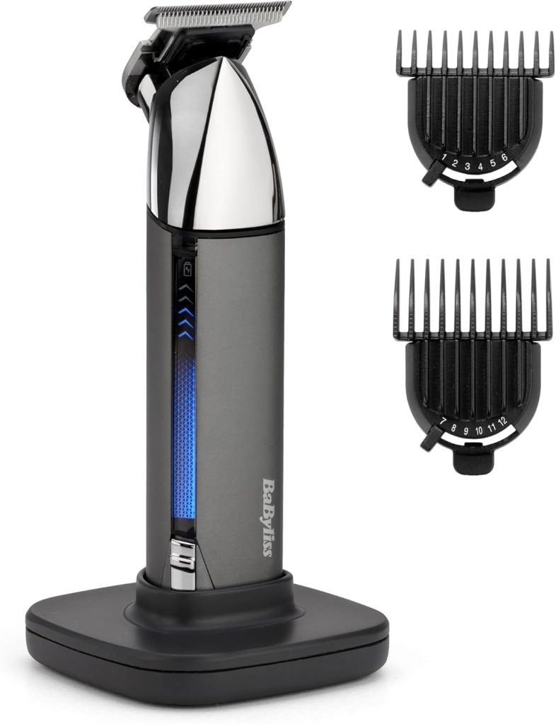 BaByliss MEN T996E Japanese Steel Beard Trimmer, Network/Rechargeable, 120 Minutes Runtime, Japanese Steel Blades Lithium Battery, Travel Case Included