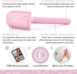 ⁦Jungle Culture Safety Razor with 10 Double Edge Blades • Single Blade Metal Razors for Women & Men for Body & Face • Eco Friendly & Reusable Shaver • Pink⁩ - الصورة ⁦2⁩