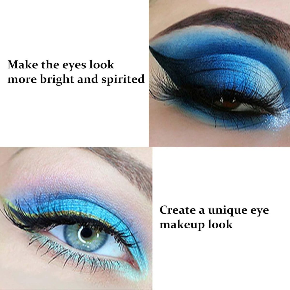 ⁦Royal Blue Glitter Eyeshadow Palette for Women - Highly Pigmented, Long-lasting Waterproof Makeup with Shimmer & Matte Eyeshadow - Perfect for Highlighting Your Eyes⁩ - الصورة ⁦4⁩