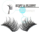 ⁦Bolivia's False Eyelashes, Fluffy Natural Look Cat Eye Lashes, Man-Made Fiber Fluffy Lashes Wispy, Portable Eye Lashes, 3D Soft False Lashes for Women’s Makeup Styling(10 Pairs)⁩ - الصورة ⁦2⁩