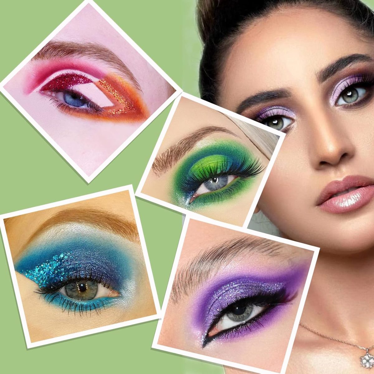 ⁦60 Color Board Eyeshadow Palette - Highly Pigmented 60 Shades Matte Shimmer Glitter Vegan Makeup Palette for Beginners - Waterproof, Blendable, Long-Lasting - Cruelty-Free⁩ - الصورة ⁦2⁩
