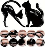 ⁦Tazweeq 4 Pcs Eyeliner Stencils for Cat Eye Winged, Different Effects, Eyeshadow Applicators, Tool Guide⁩ - الصورة ⁦6⁩