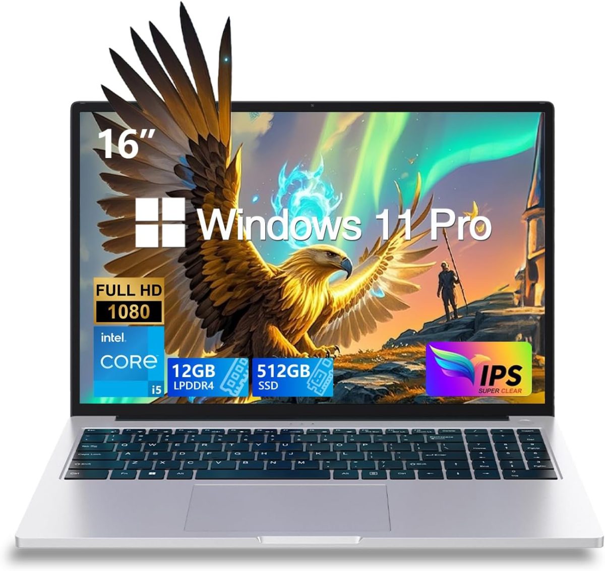 Z ZOLWAYTAC Gaming Laptop Computer - FHD 1920x1200 IPS 16:10 Screen, Core i5(Up to 3.5GHz) Quad-Core, 12GB RAM/512GB SSD, Aluminum Body, WiFi + USB 3.2/HDMI/Type-C, Slim Laptop