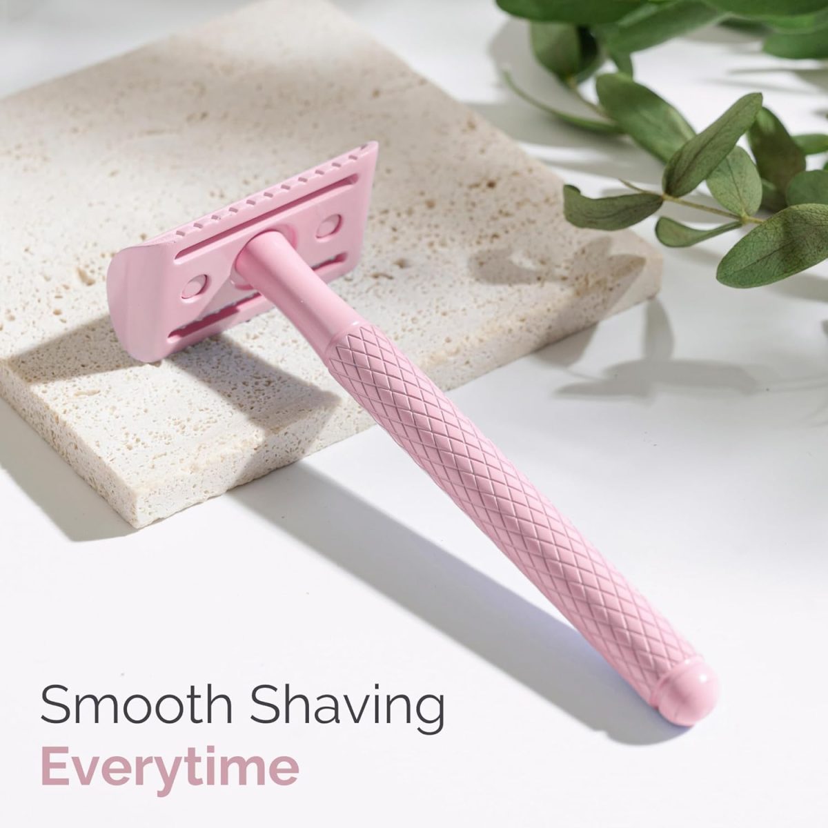 ⁦Jungle Culture Safety Razor with 10 Double Edge Blades • Single Blade Metal Razors for Women & Men for Body & Face • Eco Friendly & Reusable Shaver • Pink⁩ - الصورة ⁦3⁩