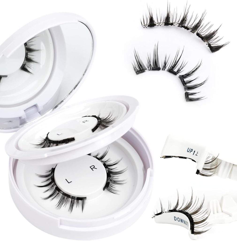 Obeyalash False eyelashes Magnetic Manga 2 pairs Magnetic Lashes Magnetic Revaleable with Applicator No glue Necessary to Wear and Remove (Set-02)
