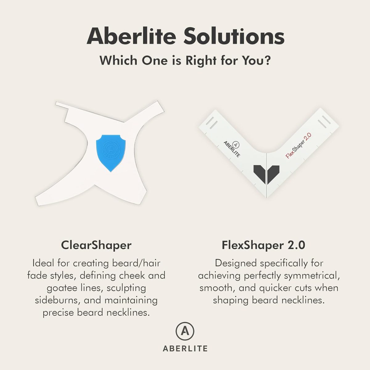 ⁦Aberlite Beard Shaper - Beard Lineup Tool W/Barber Pencil (White) - 100% Clear | Many Styles | Long Edges | Anti-Slip - The Ultimate Beard Shaping Tool (Blue) - Beard Stencil Guide - Works w/Trimmer⁩ - الصورة ⁦7⁩