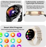 ⁦Smartwatch with Bluetooth Calls/Smart Notifications 1.43", Fitness Tracker with 100+ Sport Modes, Sleep/Stress Health Tracker, Compatible with Android & iOS (Beige)⁩ - الصورة ⁦2⁩