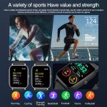 ⁦Smart Watch for Men Women, Step Counter Watch with Heart/Sleep Tracking,1.85" Full Touch Screen Smartwatch,Fitness Tracker with Blood Oxygen/Blood Pressure Detection,Compatible Android/iOS (Black)⁩ - الصورة ⁦4⁩