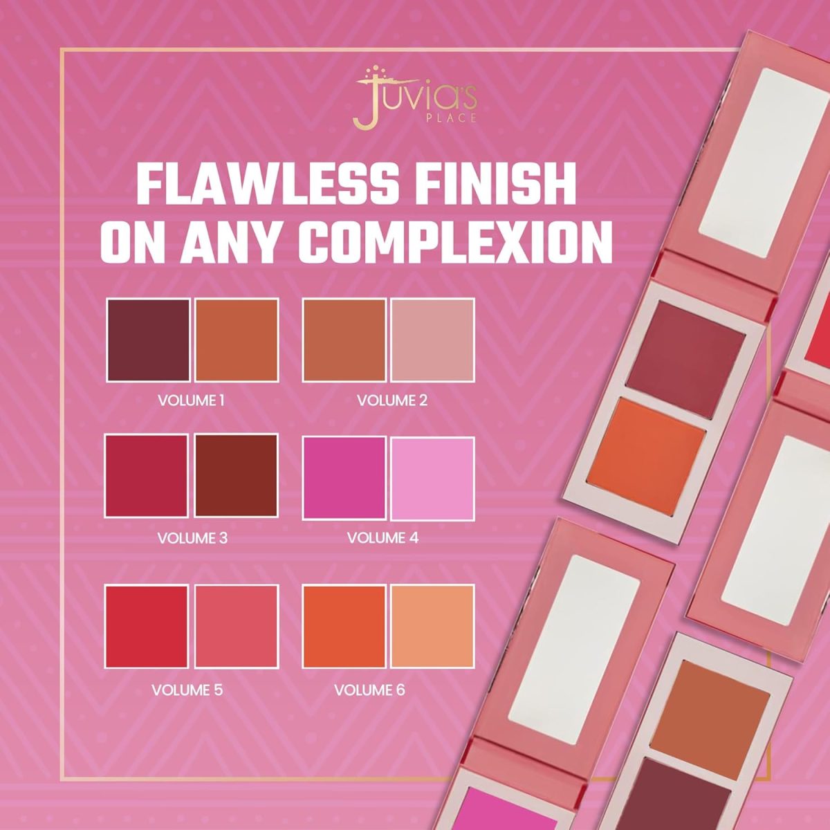 ⁦Juvia's Place Juvia 's Blushed Duo Blush - Two Tone Pigmented Buildable Pressed Mineral Powder - Rosy Natural Cheeks Matte Fresh Finish for All Skin Color -Volume4⁩ - الصورة ⁦2⁩