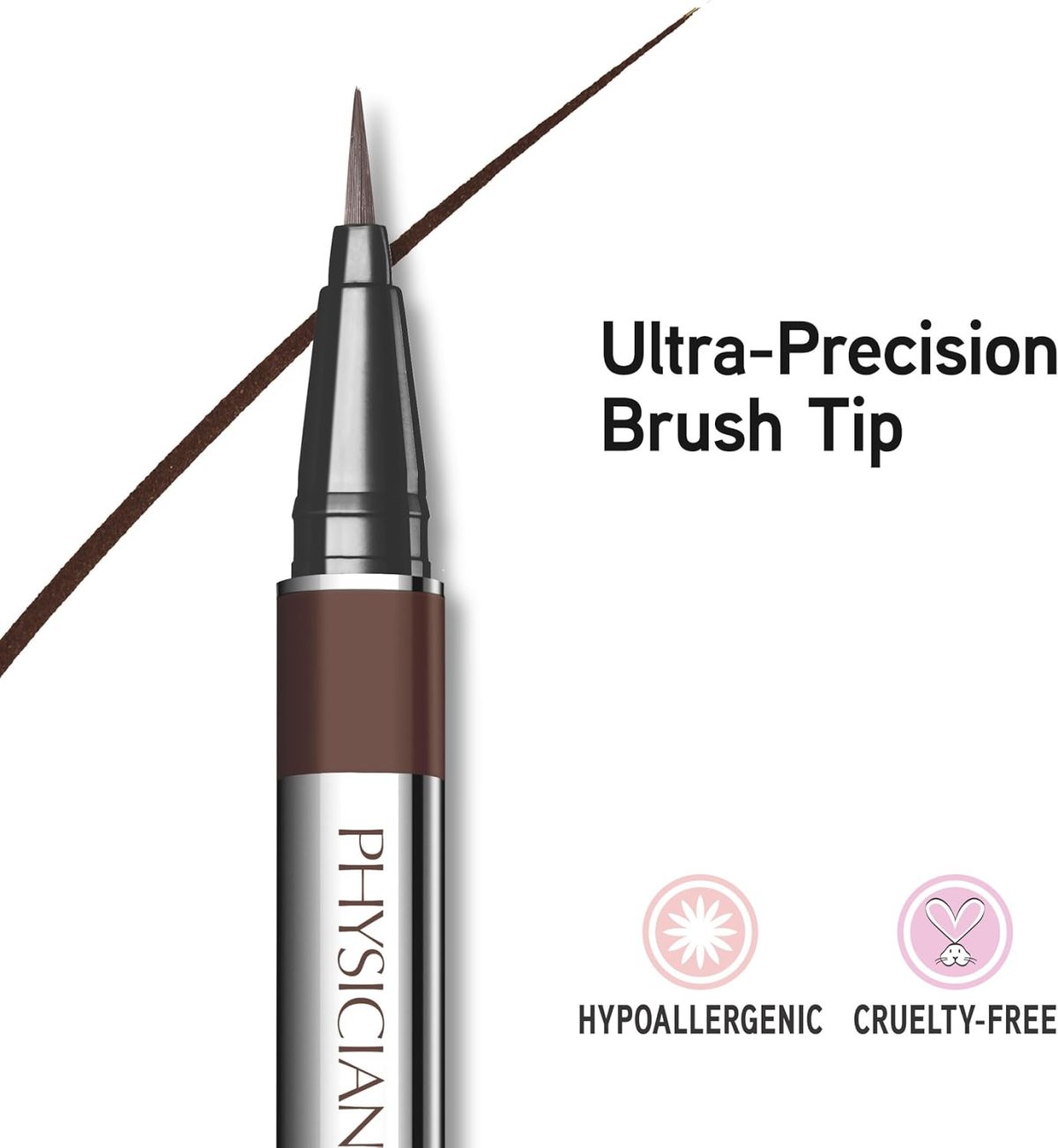 ⁦Physicians Formula Ultra-Fine Liquid Eyeliner Dark Brown, Dermatologist Approved⁩ - الصورة ⁦2⁩