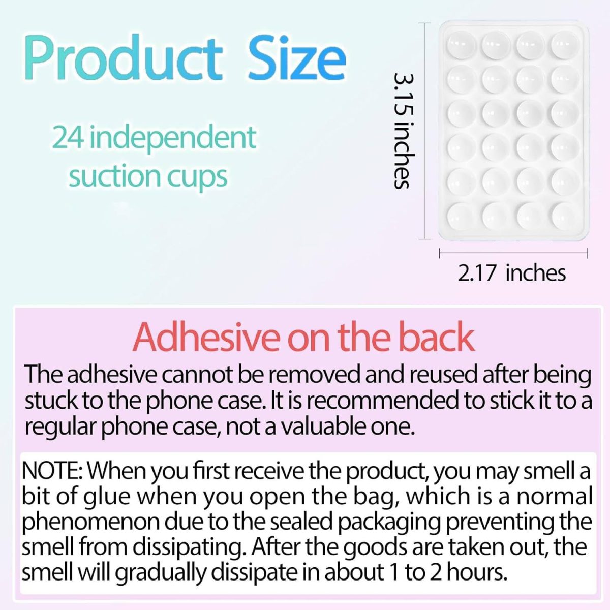 ⁦YRQX 2 Pack Silicone Suction Phone Case Mount, Silicon Adhesive Phone Stand Sticky for Cell Phone, Hands-Free Phone Accessories Holder for Selfies and Videos, Light Pink and White⁩ - الصورة ⁦2⁩