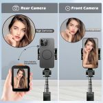 ⁦Otufan Selfie Monitor Screen for iPhone, with Speaker, Wireless Recording, Using Phone Rear Camera for Selfie Vlog, Live Streaming, TikTok, Screen Sharing, 2in (No Clip Black)⁩ - الصورة ⁦4⁩