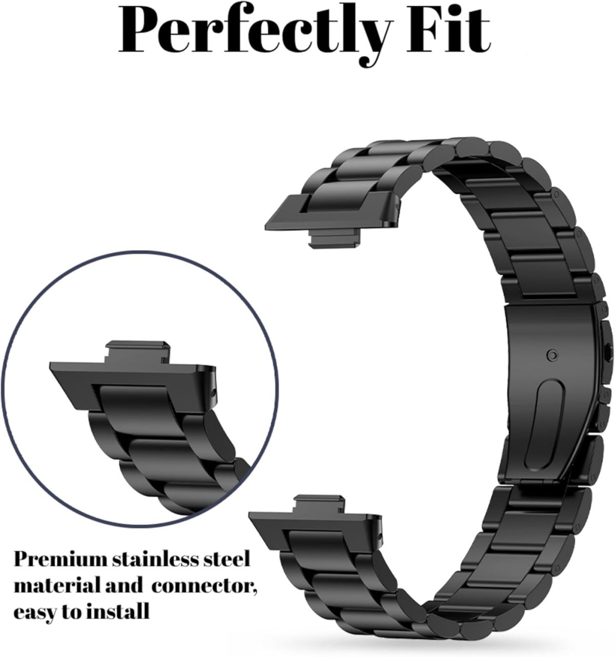 ⁦NESLIN Band Compatible with Huawei Watch Fit 4/4 pro 2025 /Fit 3 Strap, Adjustable Stainless Steel Metal Watch Band Classic Business Style Strap for Huawei Watch Fit 4 2025 Replacement Band Women Men⁩ - الصورة ⁦5⁩