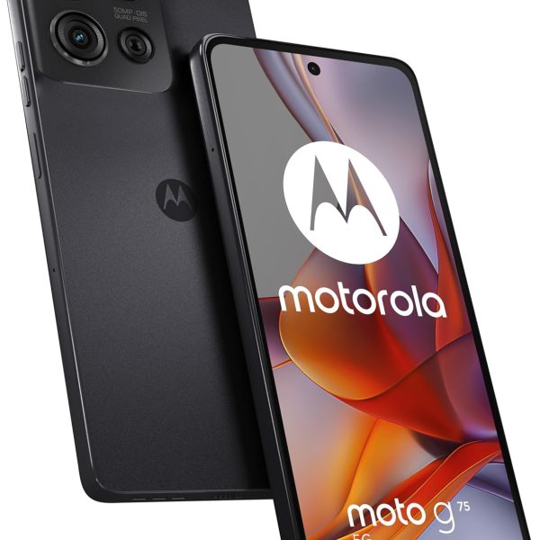 Motorola Moto G75 DUAL-SIM 128GB ROM + 8GB RAM (GSM Only|No CDMA) Factory Unlocked 5G Smartphone (Charcoal Grey) - International Version