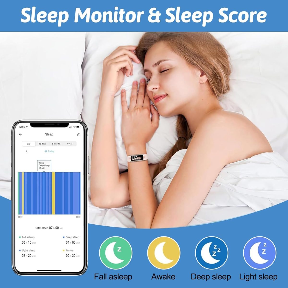 ⁦Smart Activity Tracke with1.1' Slim-thin Fitness Band, Fitness Tracker with Blood Oxygen Heart Rate & Sleep Monitor, 25+ Sport Modes with Step Count for Women&Men, IP67 Waterproof for Andorid iOS Pink⁩ - الصورة ⁦7⁩