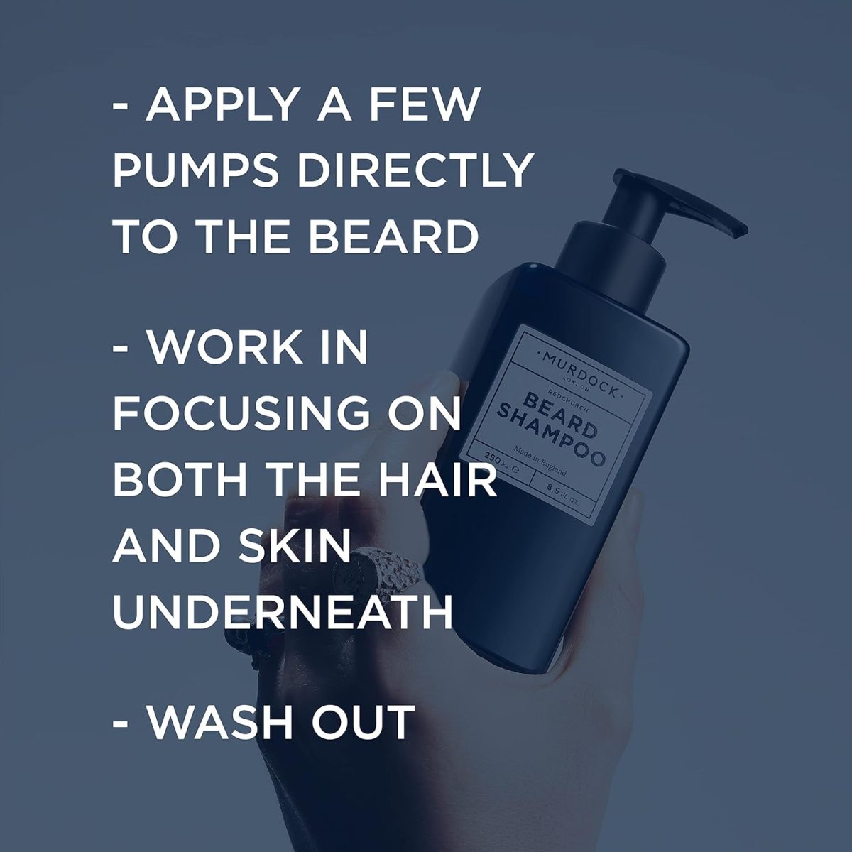 ⁦Murdock London Beard Shampoo with Natural Oils - Sulphate Free Shampoo Protects and Soothes Skin & Hair - 8.5 oz⁩ - الصورة ⁦4⁩