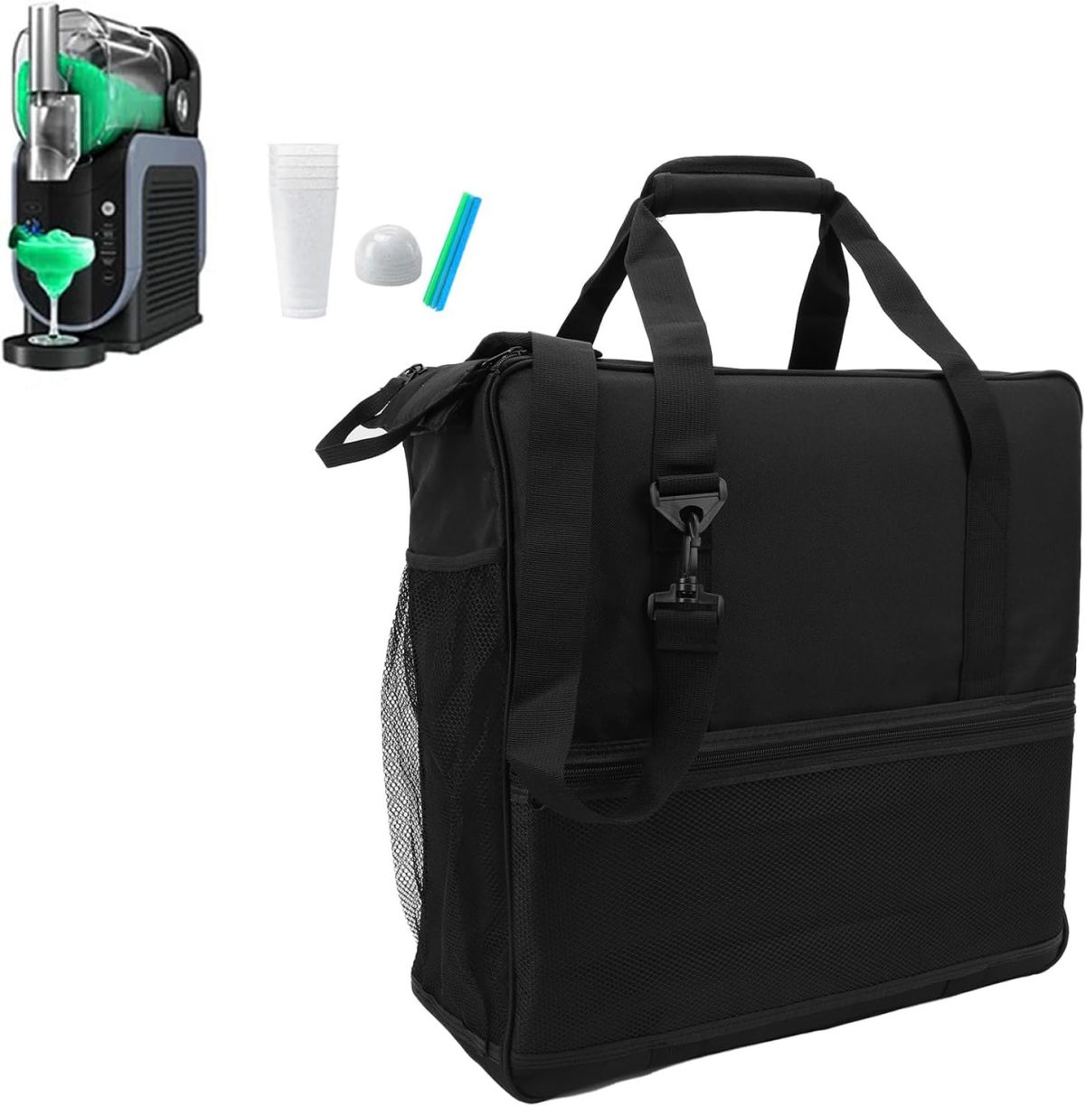 ⁦Jectse Slushie Machine Travel Bag, Oxford Cloth Portable Storage Bag with Shoulder Strap, Large Capacity Outdoor Drink Maker, Easy Carry for Cords, Straws, and Cup Lids⁩ - الصورة ⁦7⁩