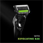 ⁦Gillette Labs Men's Razor + 1 Razor Blade Refill, with Exfoliating Bar, Includes Premium Magnetic Stand⁩ - الصورة ⁦3⁩