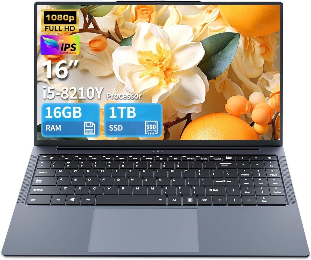 16 Inch Gaming Laptop, i5 Laptop up to 3.60GHZ, Laptops 1920 x 1200 HD Display, 16GB RAM 1TB SSD, WiFi5, Webcam, BT5.0, Mini HDMI, RJ45, Backlit Keyboard Laptops Computers,gaming computer,pc computers