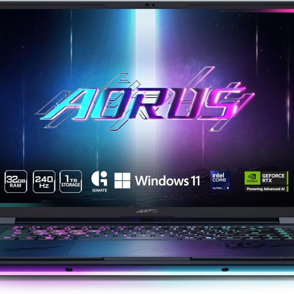 GIGABYTE AORUS Master 16 Gaming Laptop - 240Hz 2560x1600 OLED - NVIDIA GeForce RTX 5080 - Intel Core Ultra 9 275HX - 1TB SSD with 32GB DDR5 RAM - Windows 11 Home AD (AORUS Master 16 BYH-C5USE64SH)