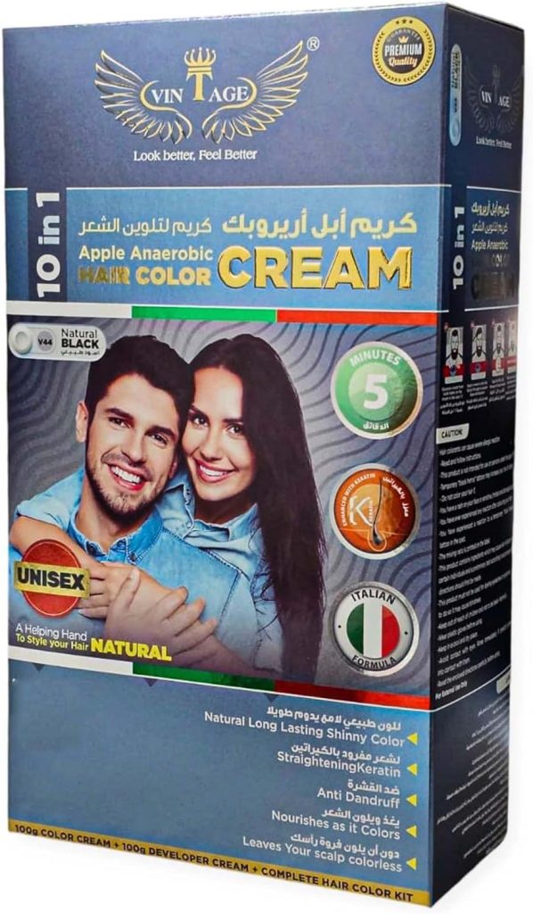 MAYCARE VINTAGE HAIR COLOR CREAM NATURAL BLACK V45 10 * 1 FOR UNISEX 200ML