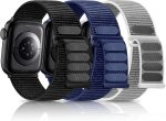 Adjustable Nylon Sport Watch Bands for Apple Watch,Strap Breathable Woven Sport ，Nylon Strap for Apple Watch Series 10 Strap 9 8 7 6 5 4 3 SE/2(20MM), One Size, One Size, Acetate, Sapphire